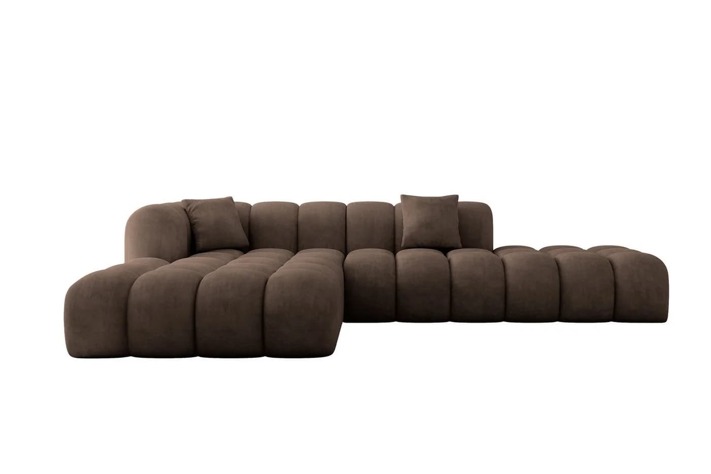ALTDECOR Ecksofa OLEA-L2 L-Form Braun Samt