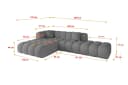 ALTDECOR Ecksofa OLEA-L2 Samt Hellgrau L-Form Bild 5