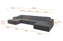 ALTDECOR Wohnlandschaft IREA-U2-v3 U-Form Eckcouch Cord Dunkelgrau Bild 4