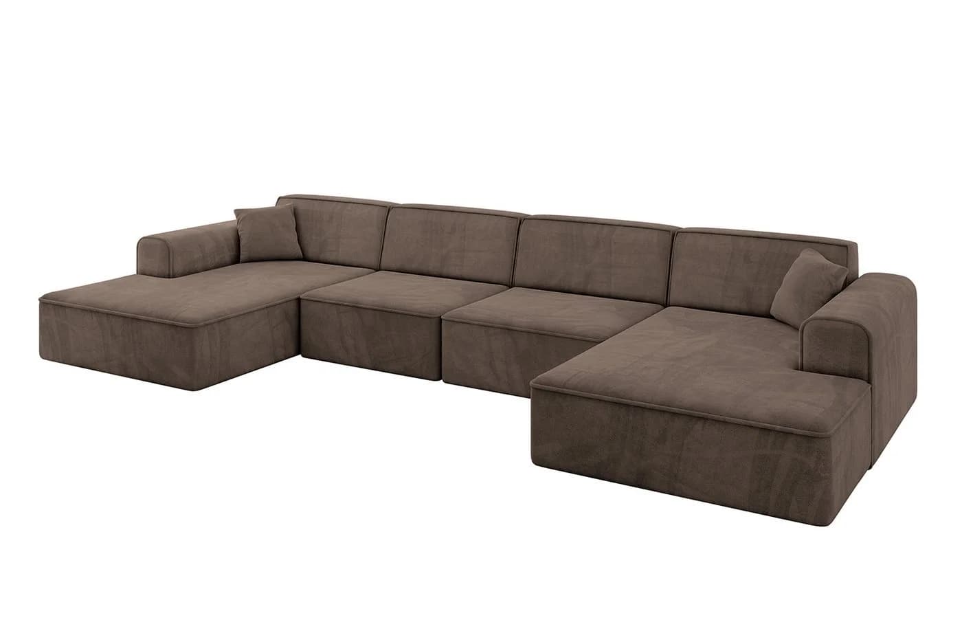 ALTDECOR Wohnlandschaft IREA-U2-v3 U-Form Eckcouch Samt Braun