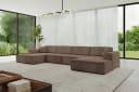 ALTDECOR Wohnlandschaft IREA-U2-v3 U-Form Eckcouch Samt Braun Bild 3