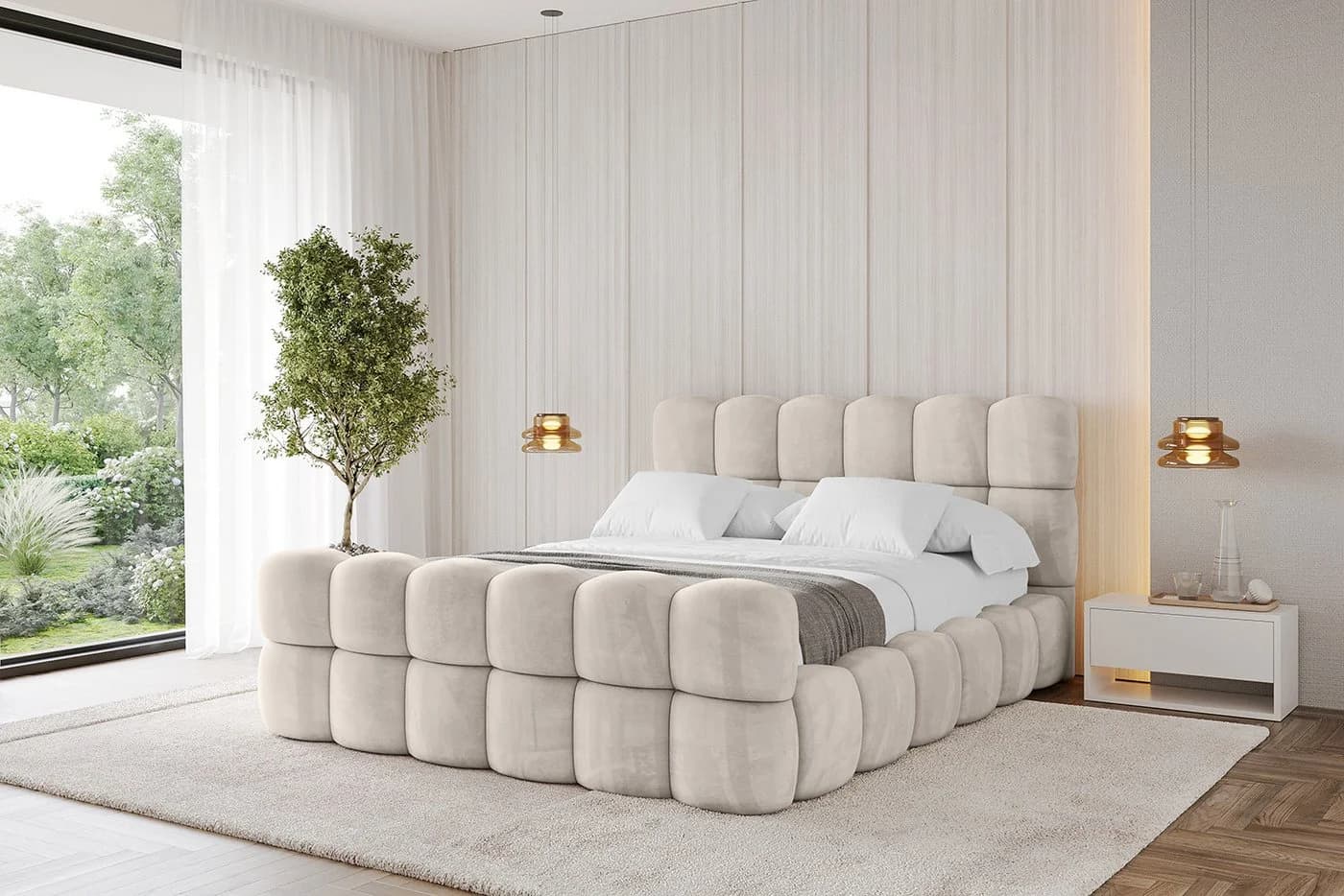 ALTDECOR Polsterbett LEYA-Z mit Bettkasten und Lattenrost - Bild 2