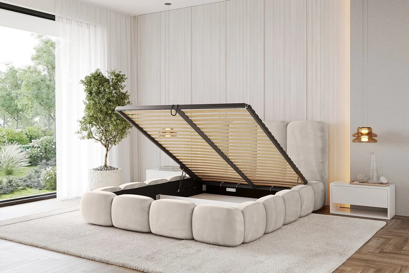 ALTDECOR Polsterbett KALA Doppelbett mit Stauraum und Kopfteil - Bild 3