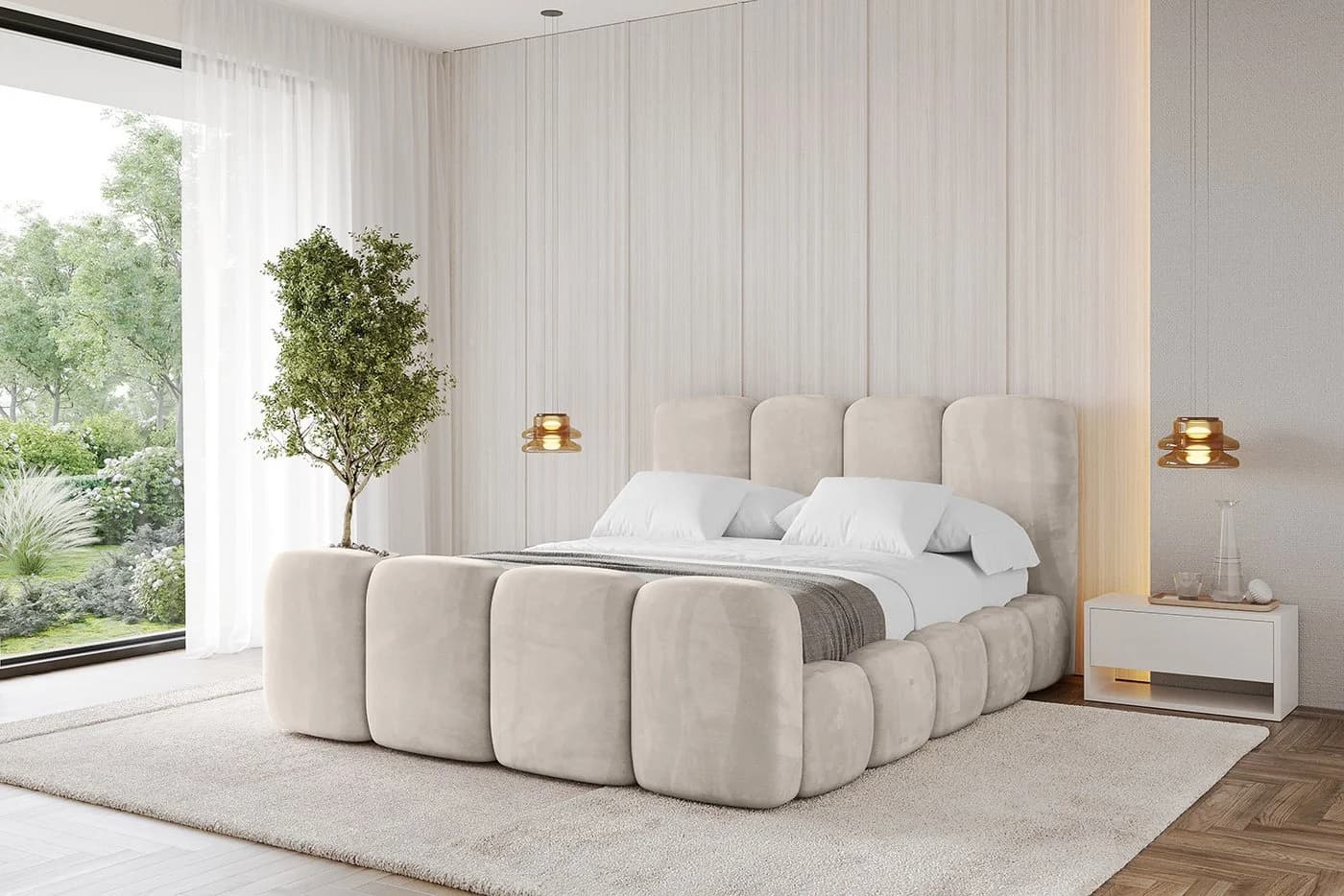 ALTDECOR Polsterbett KALA-Z Doppelbett mit Stauraum und Kopfteil - Bild 2