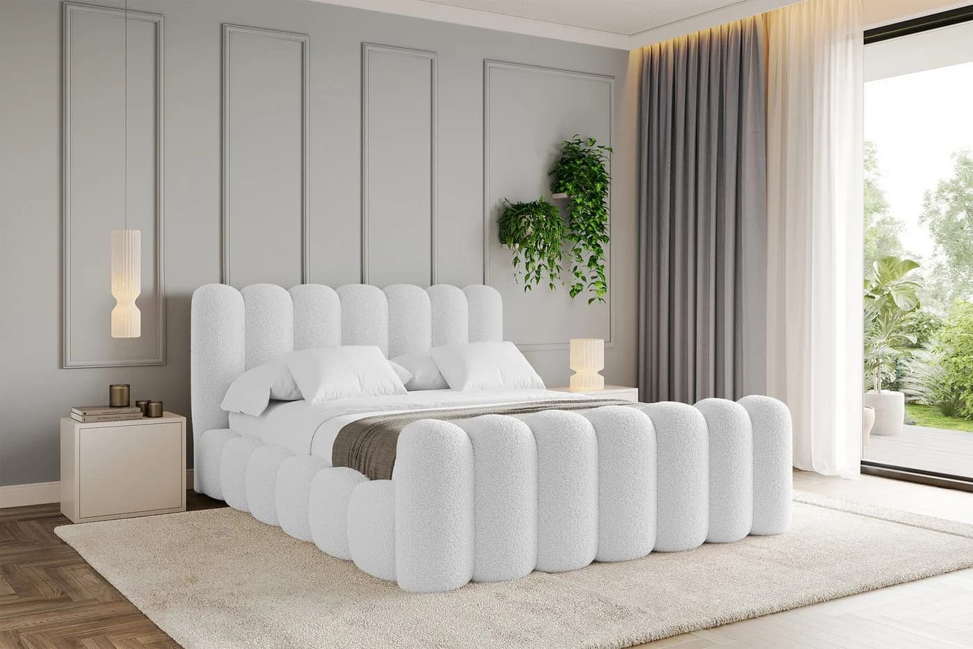 ALTDECOR Polsterbett SENA-Z Weiß mit Bettkasten und Lattenrost - Bild 5