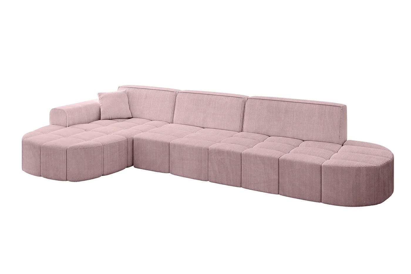 ALTDECOR Ecksofa Livo-L2 Rosa Cord L-Form