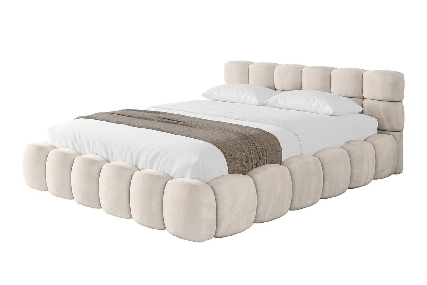 ALTDECOR Polsterbett LEYA-v1 Doppelbett mit Stauraum und Kopfteil