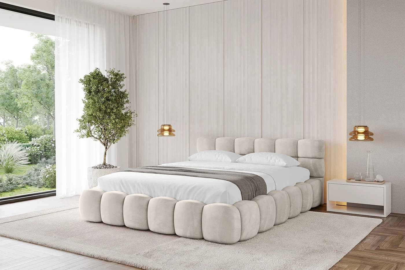 ALTDECOR Polsterbett LEYA-v1 Doppelbett mit Stauraum und Kopfteil - Bild 2
