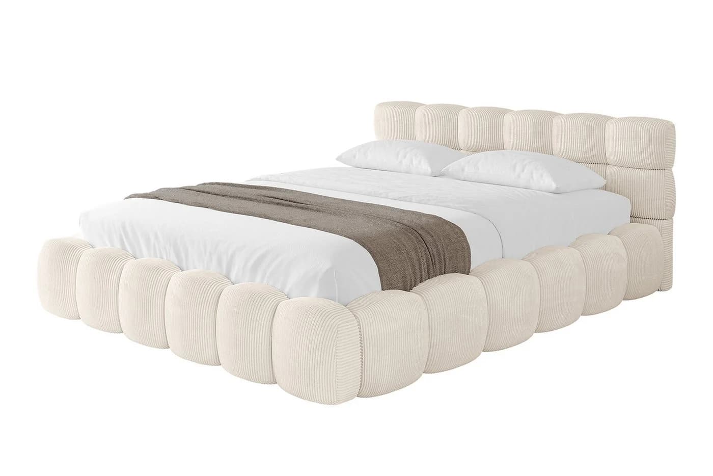 ALTDECOR Polsterbett LEYA-v1 Doppelbett mit Stauraum und Kopfteil
