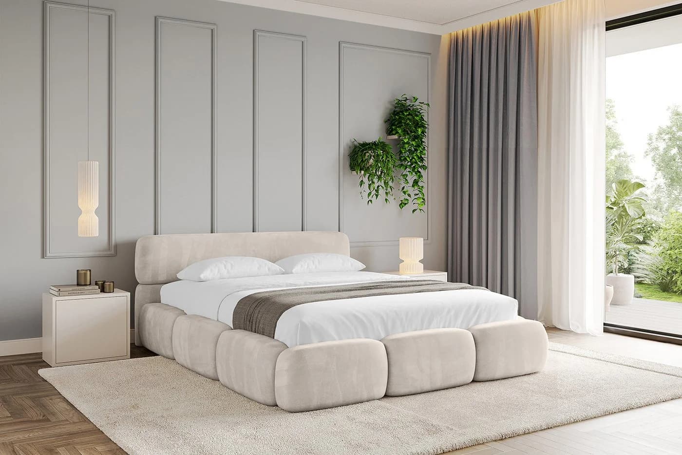 ALTDECOR Polsterbett ELVA-v1 Beige mit Bettkasten und Lattenrost - Bild 5