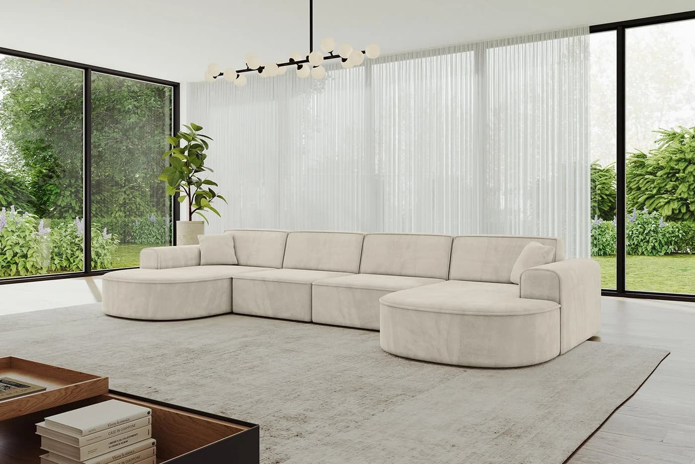 ALTDECOR Wohnlandschaft MARI-U2, U-Form Eckcouch Beige - Bild 3