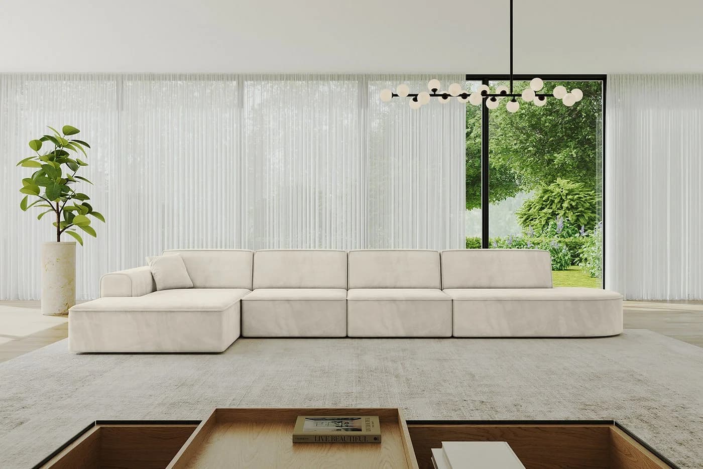ALTDECOR Ecksofa IREA-L3-v3, Sofa L-Form Beige - Bild 2