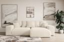 ALTDECOR Ecksofa ESKAR-L L-Form mit Schlaffunktion Beige Bild 2