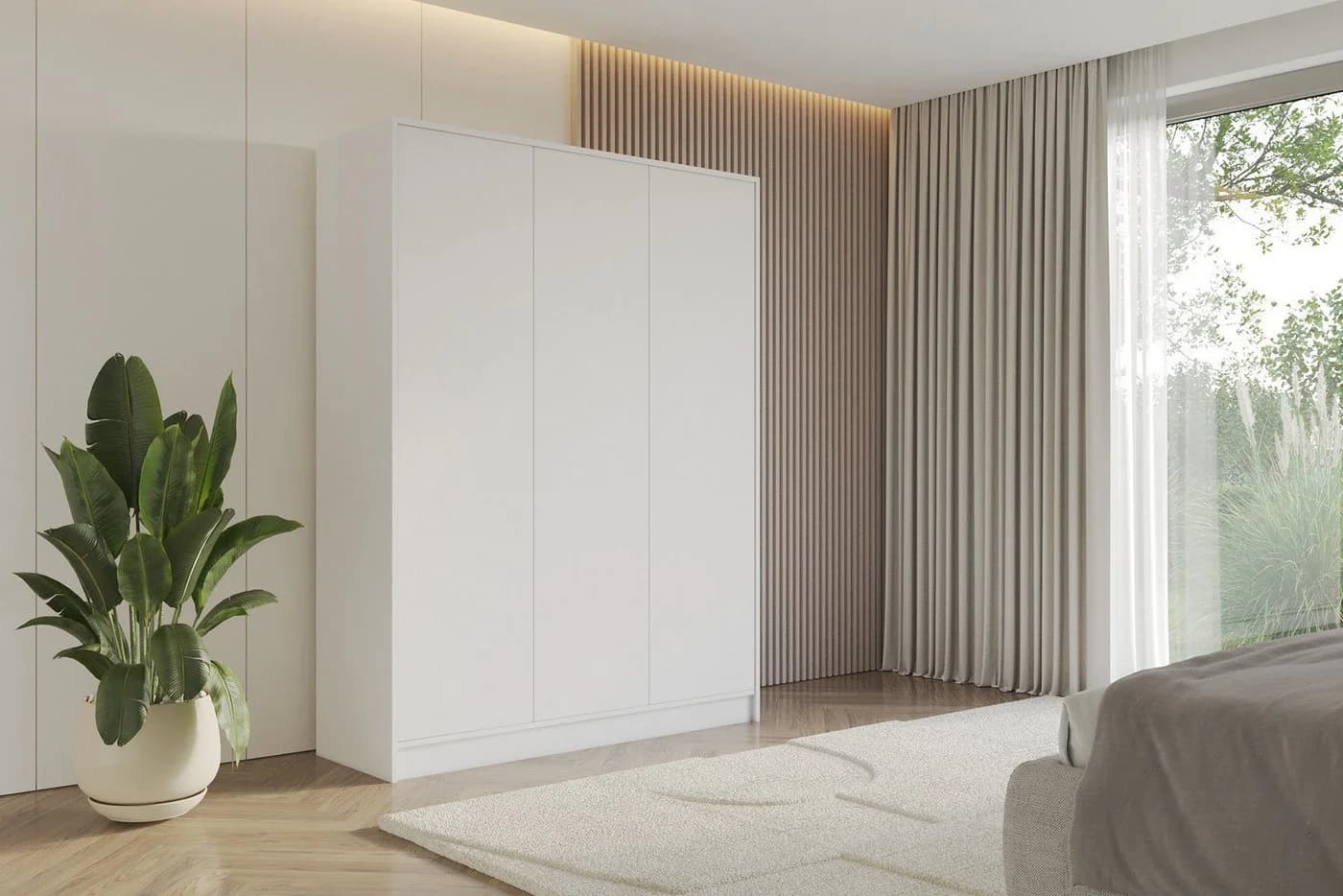 ALTDECOR Drehtürenschrank Weiß mit TIP-ON-System - Bild 2