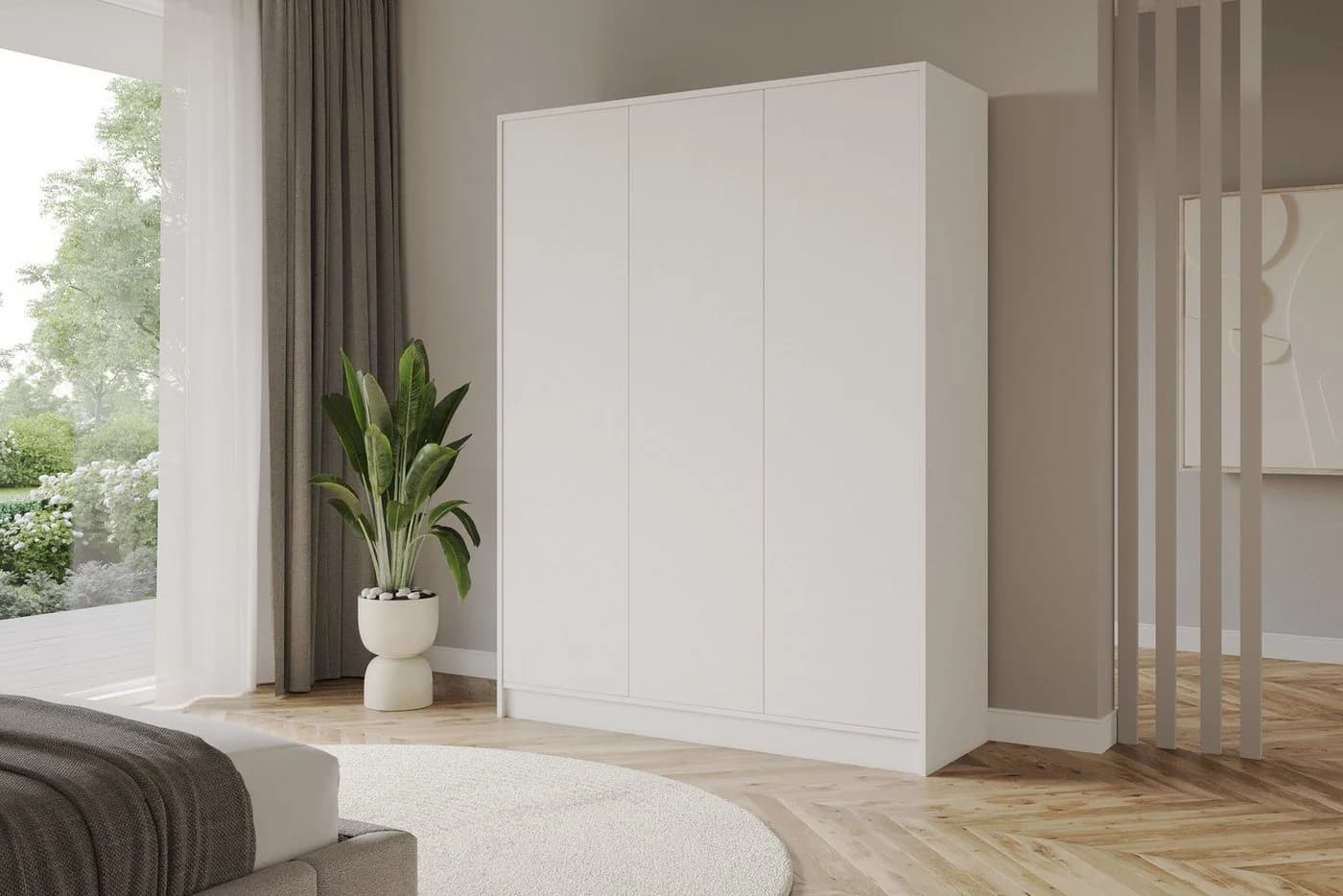 ALTDECOR Drehtürenschrank Weiß mit TIP-ON-System - Bild 5