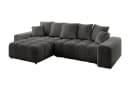 ALTDECOR Ecksofa ENIL-L mit Schlaffunktion und Bettkasten, grau Samt Bild 1