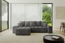 ALTDECOR Ecksofa ENIL-L mit Schlaffunktion und Bettkasten, grau Samt Bild 2