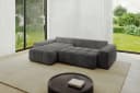 ALTDECOR Ecksofa ENIL-L mit Schlaffunktion und Bettkasten, grau Samt Bild 4