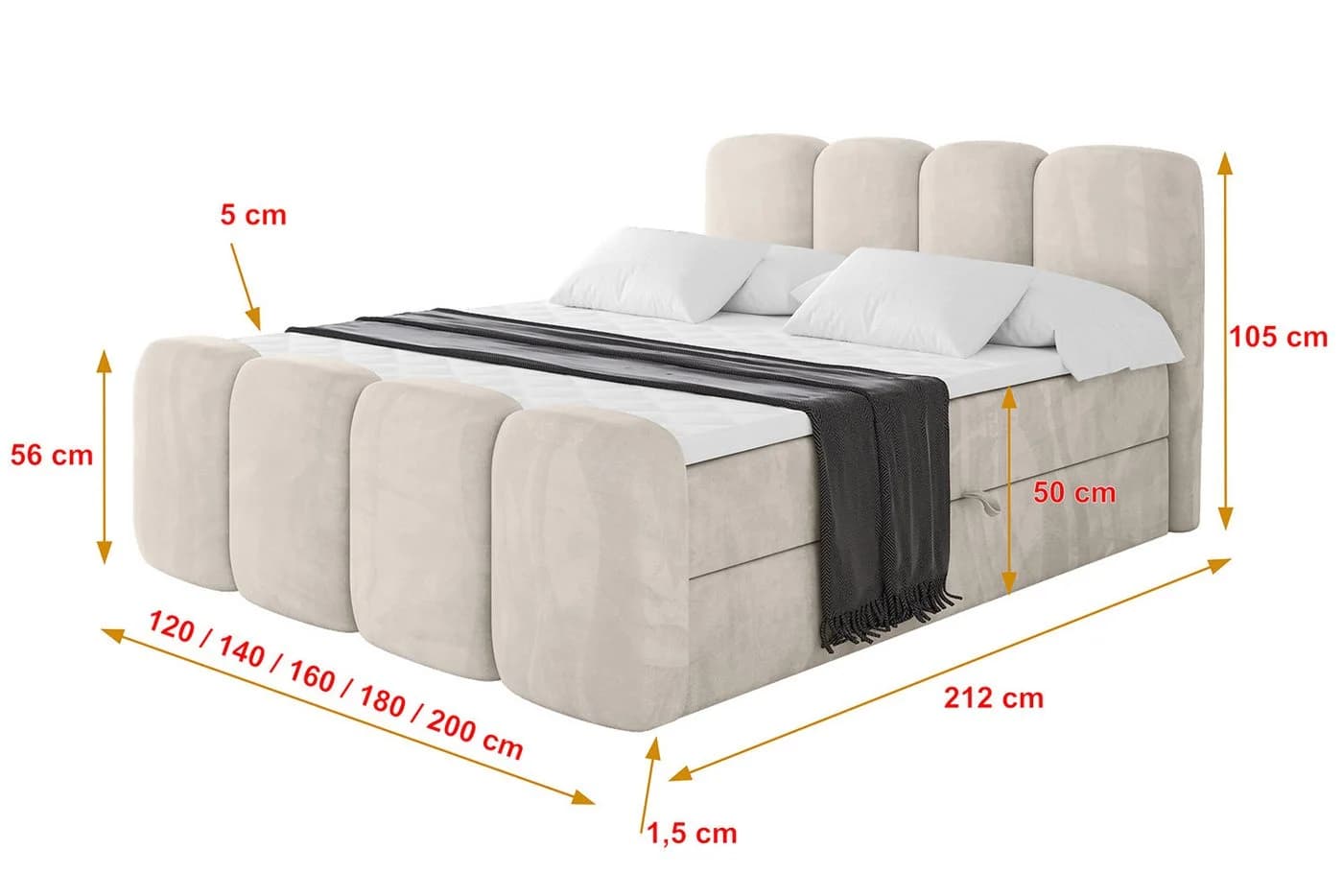 ALTDECOR Boxbett NINA-Z mit Topper und Bettkästen - Bild 4