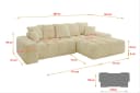 ALTDECOR Ecksofa ENSI-L Beige mit Schlaffunktion und Bettkasten Bild 4