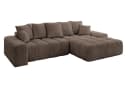 ALTDECOR Ecksofa ENSI-L mit Schlaffunktion und Bettkasten Braun Samt Bild 1