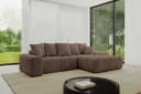ALTDECOR Ecksofa ENSI-L mit Schlaffunktion und Bettkasten Braun Samt Bild 3