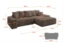ALTDECOR Ecksofa ENSI-L mit Schlaffunktion und Bettkasten Braun Samt Bild 4