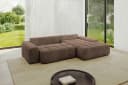 ALTDECOR Ecksofa ENSI-L mit Schlaffunktion und Bettkasten Braun Samt Bild 5