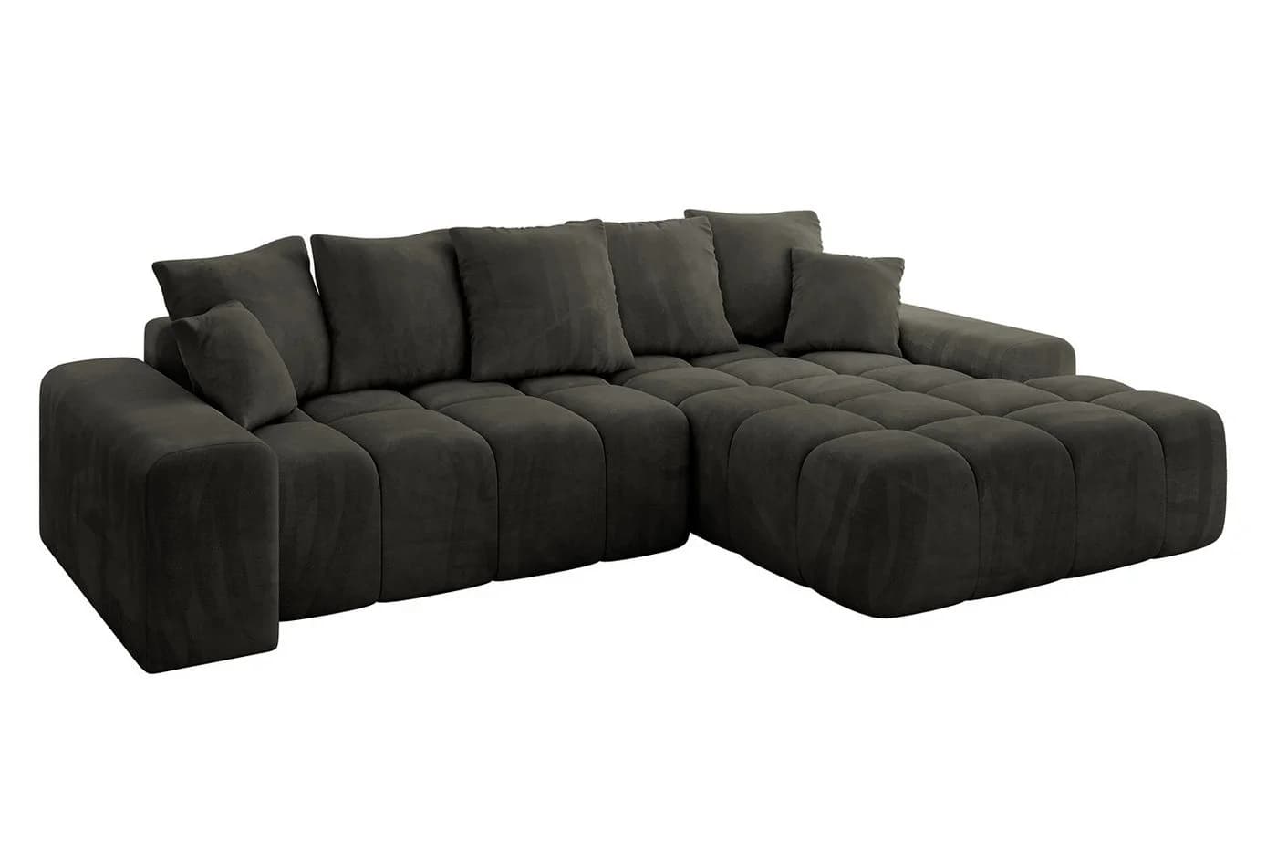 ALTDECOR Ecksofa ENSI-L Schwarz Schlaffunktion Bettkasten L-Form