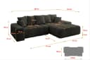 ALTDECOR Ecksofa ENSI-L Schwarz Schlaffunktion Bettkasten L-Form Bild 4