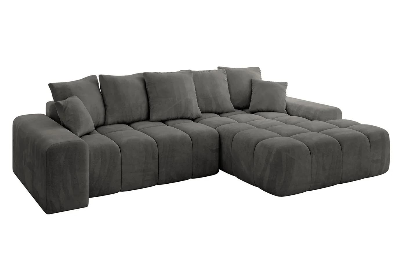 ALTDECOR Ecksofa ENSI-L L-Form mit Schlaffunktion und Bettkasten Dunkelgrau