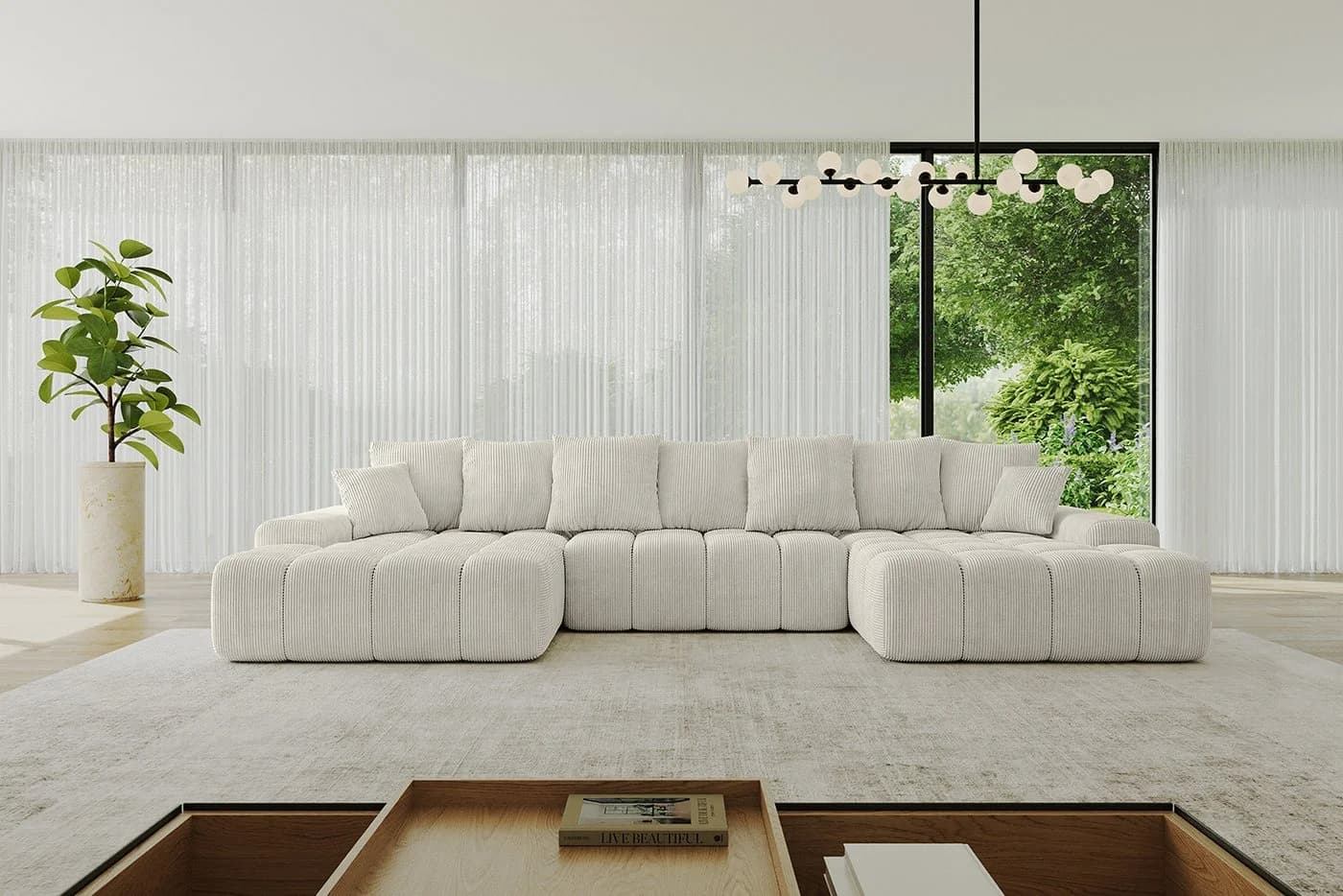 ALTDECOR Wohnlandschaft ENSI-U Eckcouch L-Form mit Schlaffunktion - Bild 2