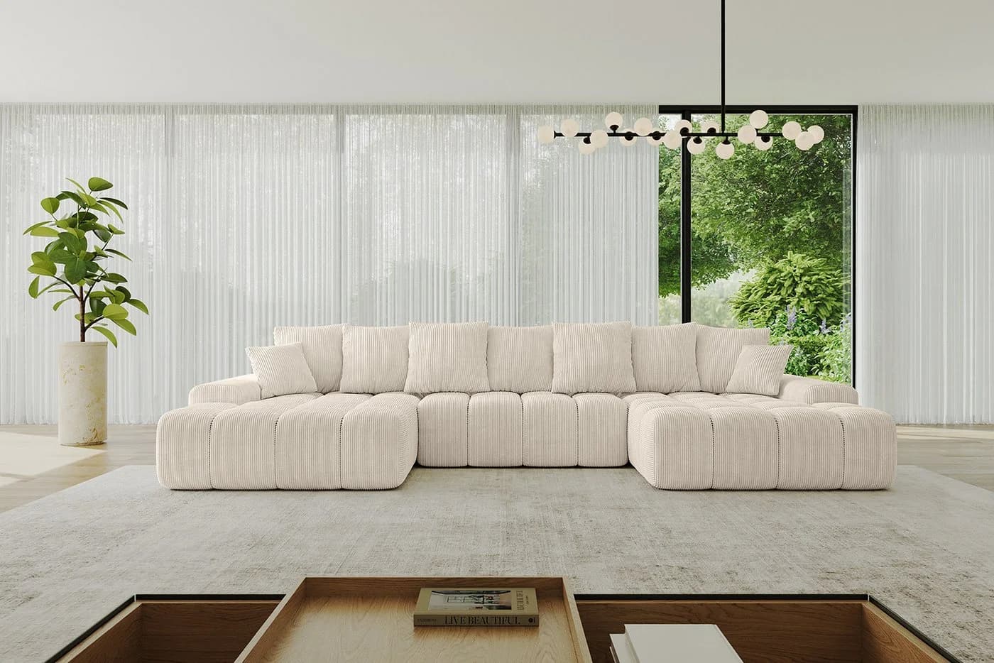 ALTDECOR Wohnlandschaft ENSI-U L-Form Eckcouch mit Schlaffunktion - Bild 2