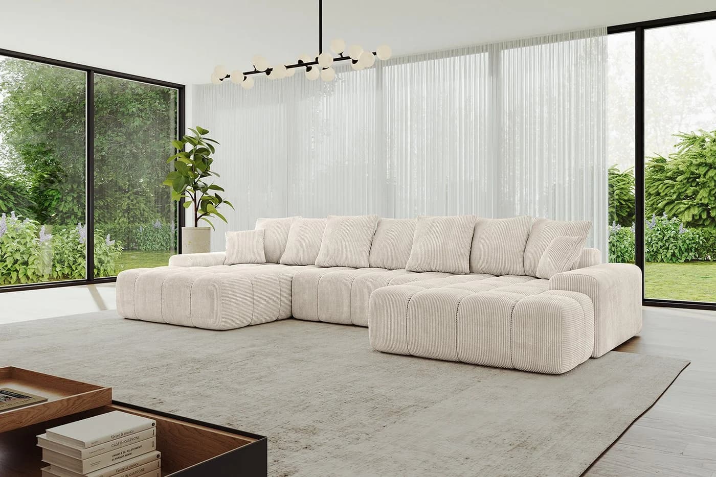 ALTDECOR Wohnlandschaft ENSI-U L-Form Eckcouch mit Schlaffunktion - Bild 3