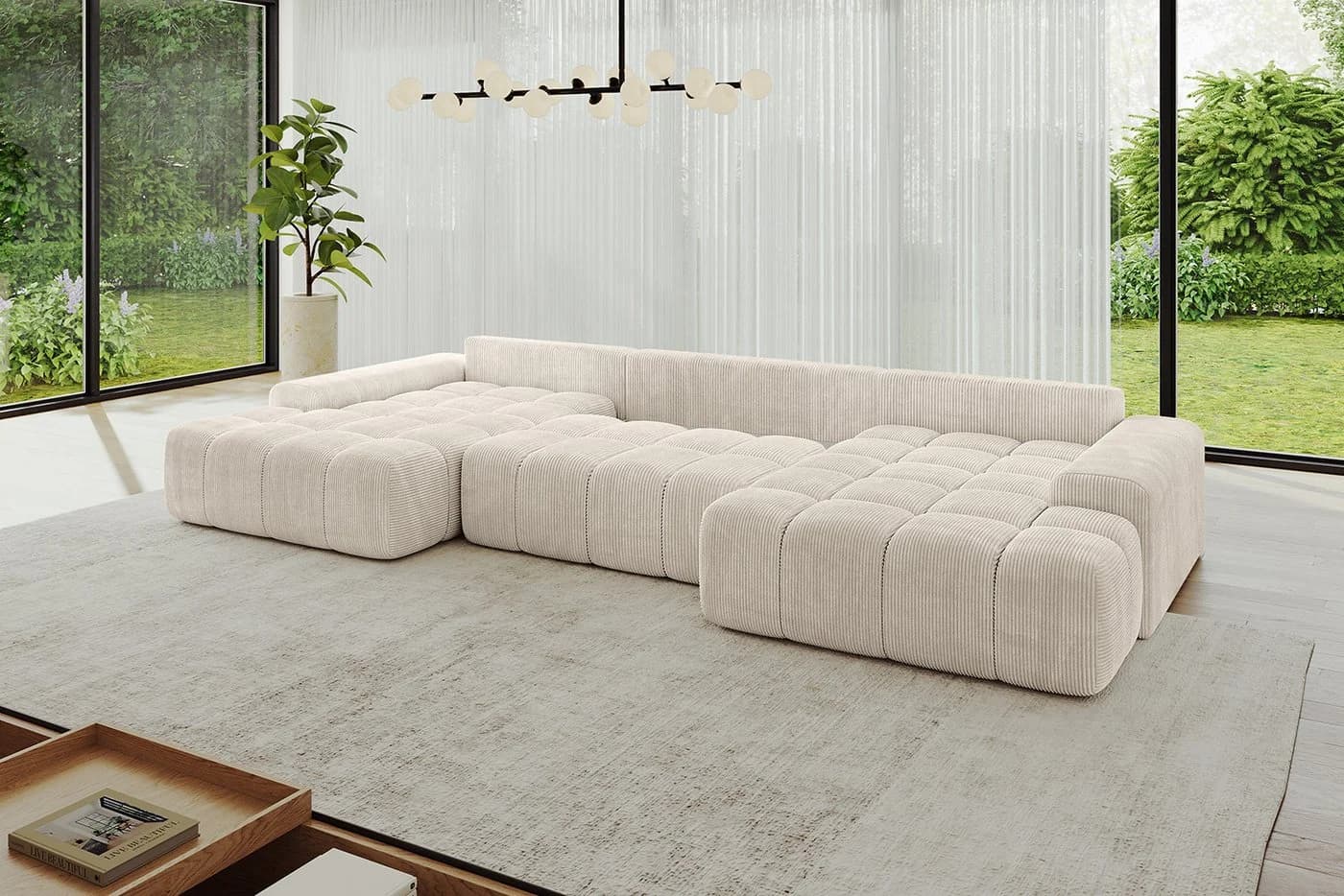 ALTDECOR Wohnlandschaft ENSI-U L-Form Eckcouch mit Schlaffunktion - Bild 5