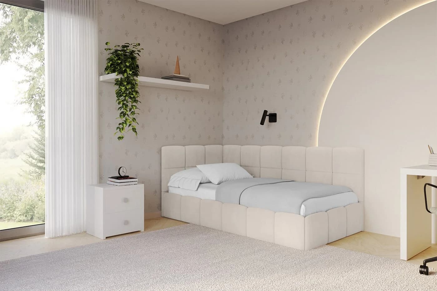 ALTDECOR Jugendbett LIVY Polsterbett mit Bettkasten und Lattenrost - Bild 2
