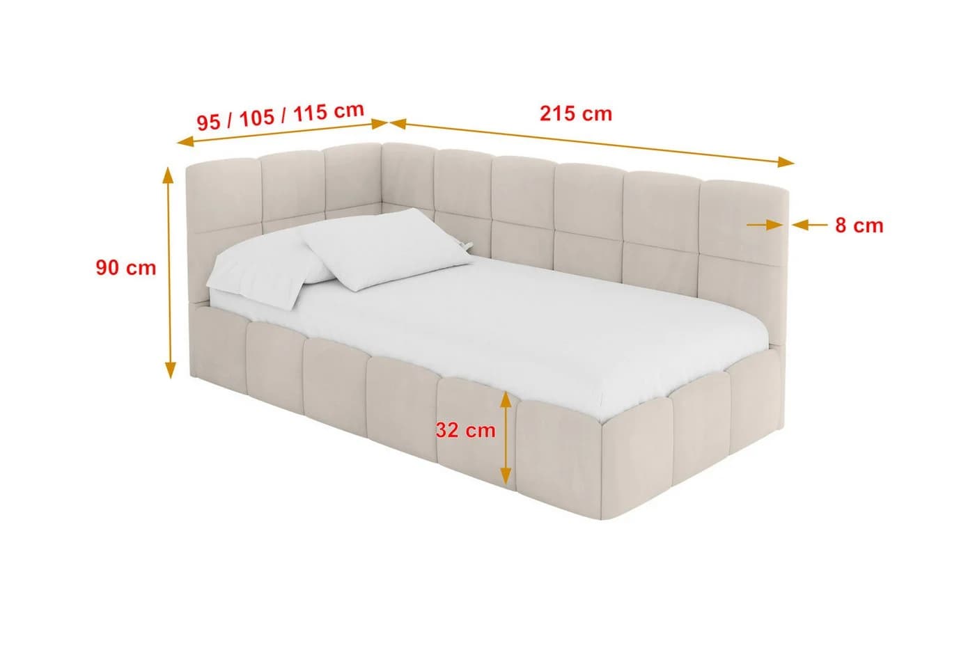 ALTDECOR Jugendbett LIVY Polsterbett mit Bettkasten und Lattenrost - Bild 4