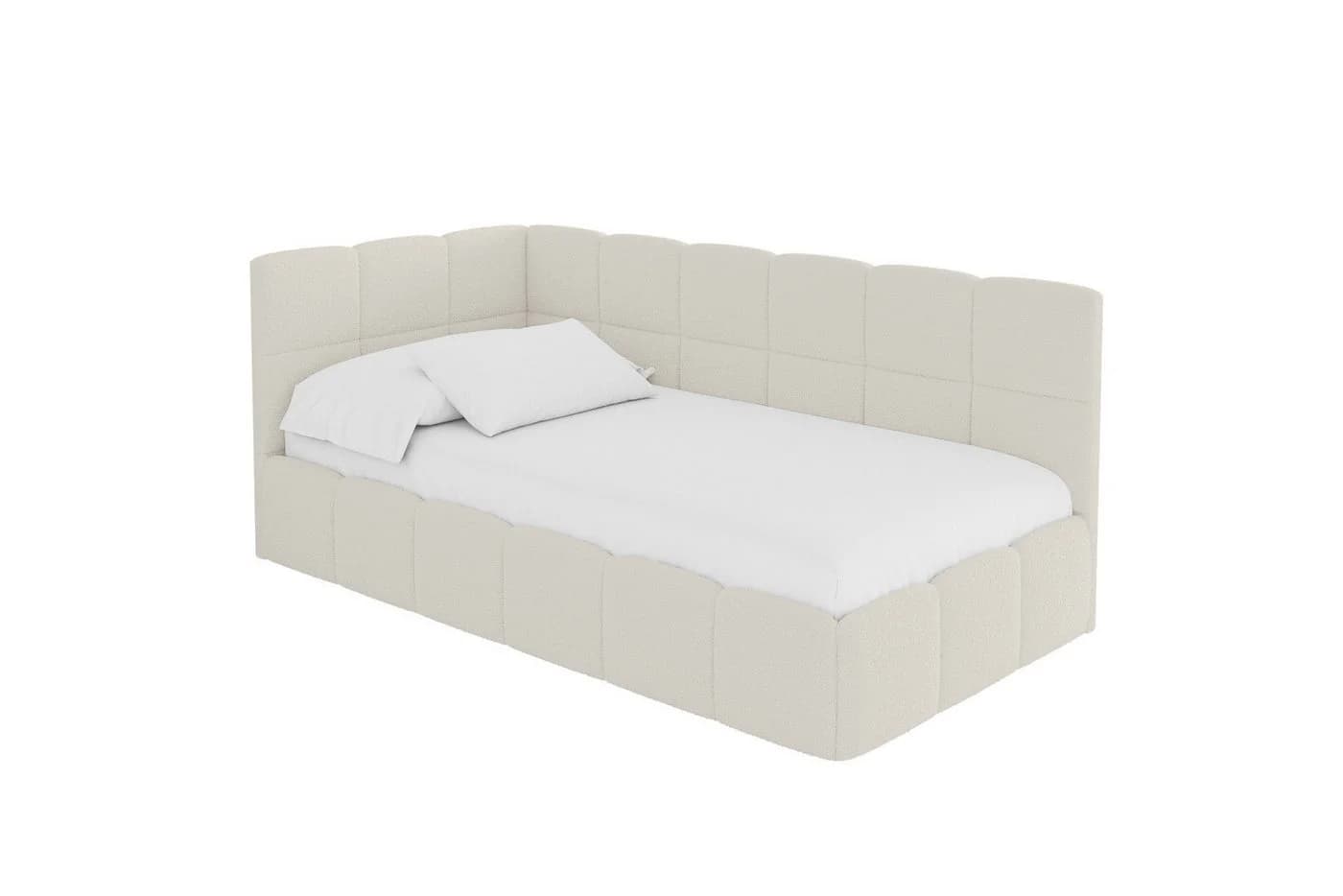 ALTDECOR Jugendbett LIVY Polsterbett mit Bettkasten und Lattenrost Beige/Braun