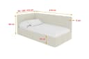 ALTDECOR Jugendbett LIVY Polsterbett mit Bettkasten und Lattenrost Beige/Braun Bild 4