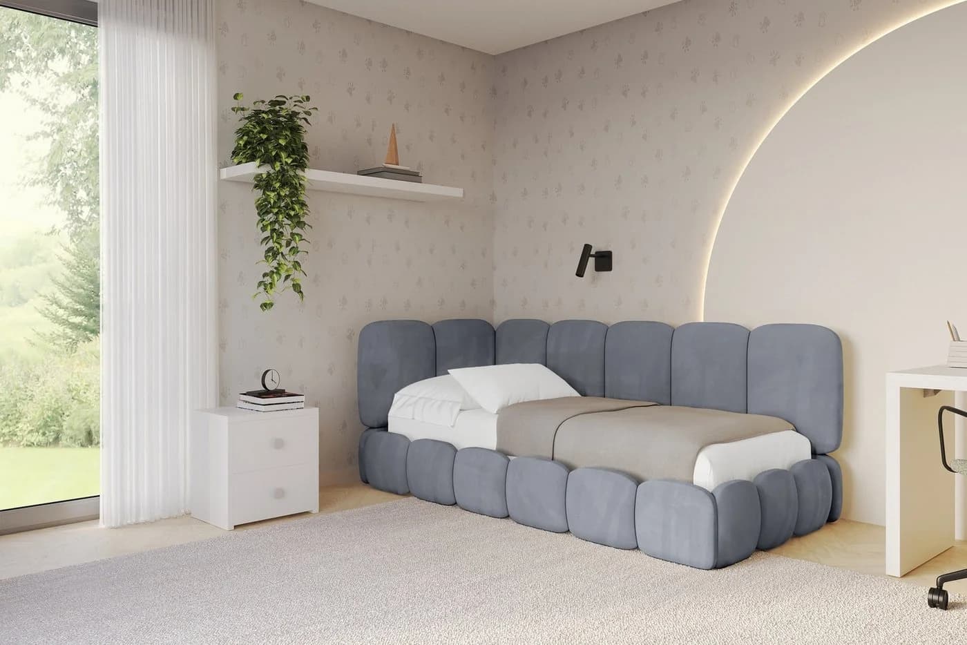 ALTDECOR Jugendbett AVRY Grau mit Bettkasten und Lattenrost - Bild 2