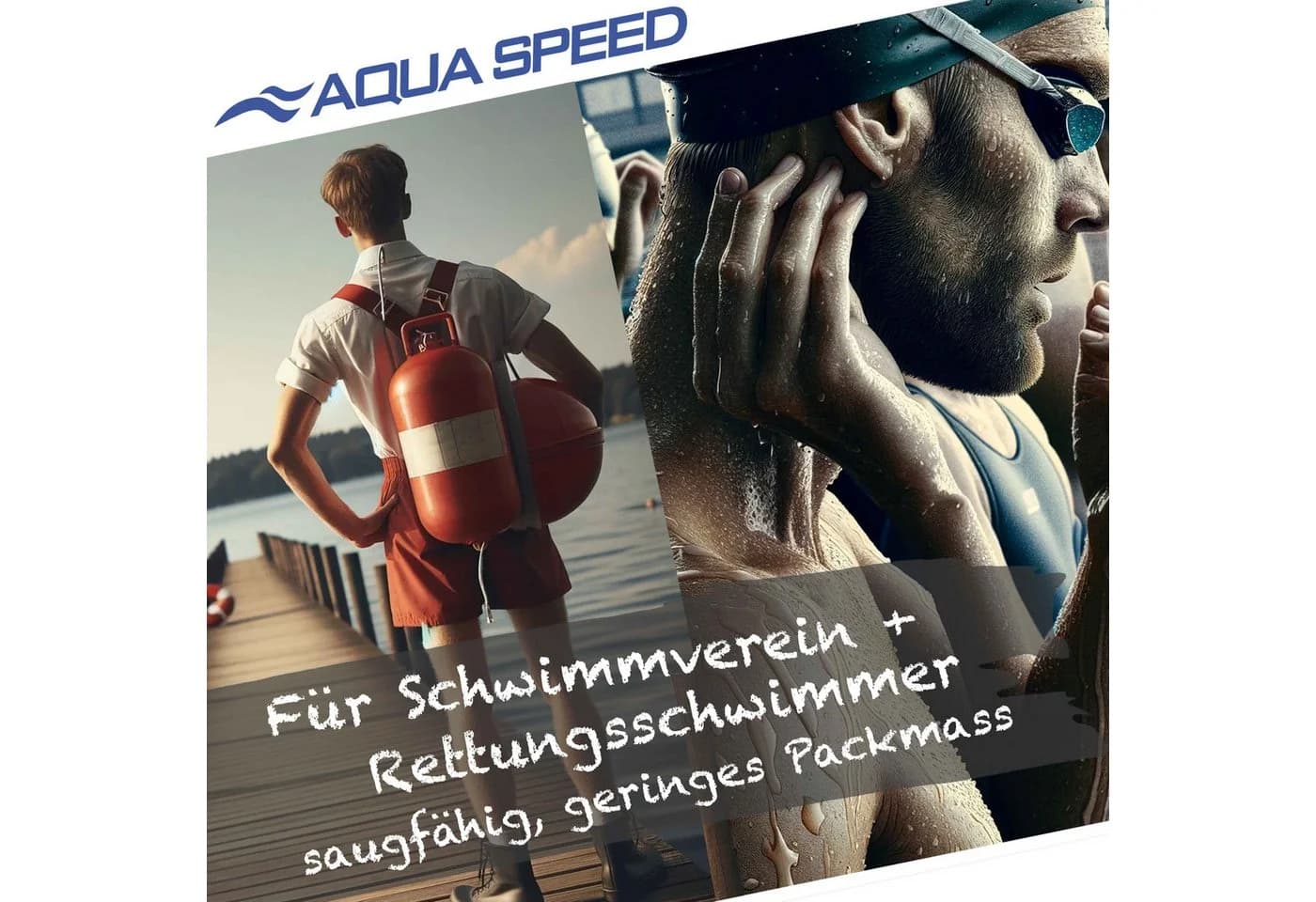 Aqua Speed Kapuzenhandtuch Badeponcho Blau XL 95x240cm - Bild 5