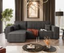 Lookway Ecksofa CARLOS L-Form Dunkelgrau mit Schlaffunktion und Bettkasten Bild 2