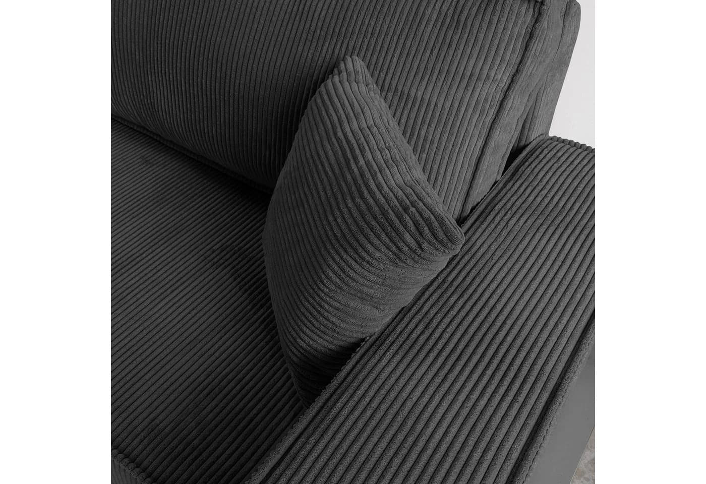 Lookway Ecksofa CARLOS L-Form Dunkelgrau mit Schlaffunktion und Bettkasten - Bild 4