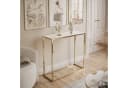 Lookway Konsolentisch Modern Glass Goldfarbenes Gestell 80/100 cm Bild 1