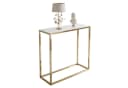 Lookway Konsolentisch Modern Glass Goldfarbenes Gestell 80/100 cm Bild 2