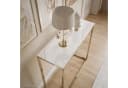 Lookway Konsolentisch Modern Glass Goldfarbenes Gestell 80/100 cm Bild 4