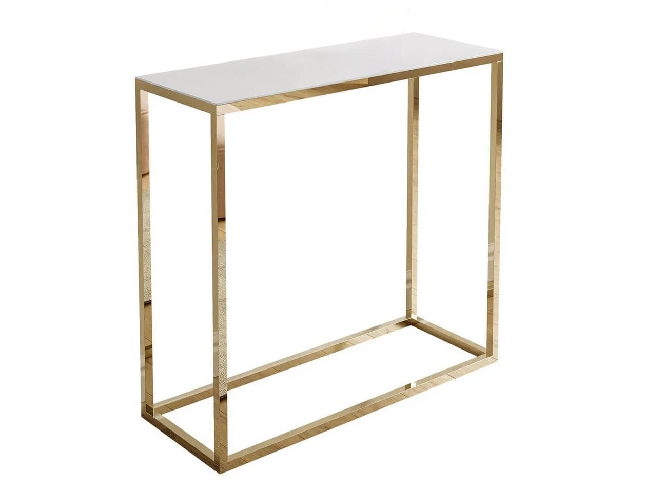 Lookway Konsolentisch Modern Glass Goldfarbenes Metallgestell - Bild 5