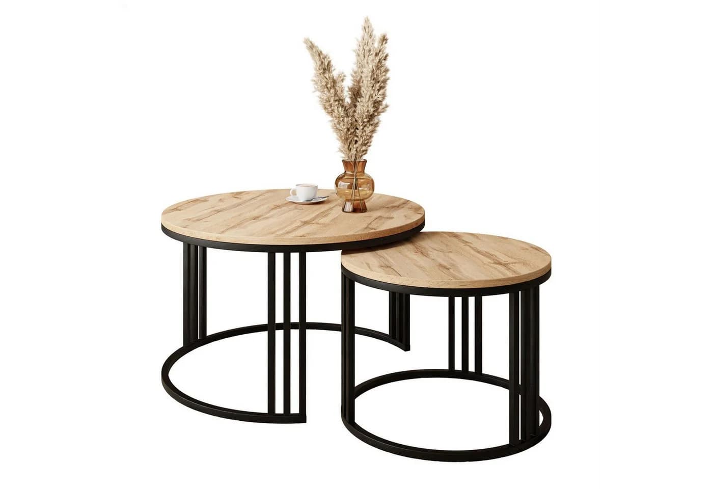 Lookway Couchtisch LORI LOFT 2in1 Eiche-Dekor 2er Set - Bild 2