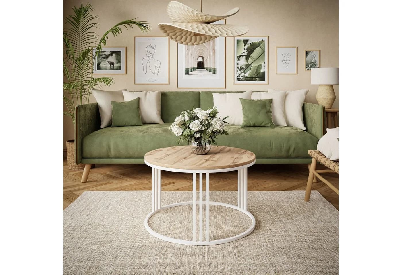 Lookway Couchtisch LORI LOFT Holzdekor Metallgestell 70 cm