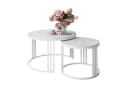 Lookway Couchtisch LORI 2in1 LEVANTO Marmorimitat Weiß Bild 2